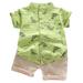 Baby Tops+Pants Dinosaur T-Shirt Outfits Toddler Cartoon Set Kids Boys Boys Outfits Set Green 80