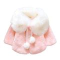 BULLPIANO Infant Baby Girls Fur Warm Coat Cloak Overcoat Toddler Winter Thick Capes Coat with Bow Pom-Pom Balls