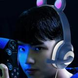 WQJNWEQ Headphone Wired Mobile Phone General Computer with Michael Call Cat s Ears (Steamed Shaped Bread) Game Headset Sales