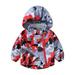 Baby Delas!Clearance Waterproof Hooded Jacket for Boys Girls Double Zipper Kids Raincoats Outdoor Windbreaker Rain Jacket Warm Outerwear 1-9 Years Toddler Jackets for Girls Clearance