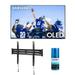 Samsung QN55S95CAFXZA 55 Ultra Slim 4K Quantum HDR OLED Smart TV with a Walts FIXED-MOUNT-43-90 TV Mount for 43 -90 Compatible TVs and Walts HDTV Screen Cleaner Kit (2023)
