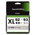 InkjetsClub Compatible Ink Cartridge Replacement for 3 Pack HP 92 & HP 93 Value Pack. Includes 2 Black and 1 Color Ink Cartridges