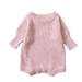 Toddler Girls Long Sleeve Colourful Kintted Sweater Romper Bodysuit For Babys Clothes Pink 80
