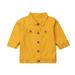 IZhansean Toddler Baby Girls Classic Trucker Jacket Coat Outerwear Jackets Long Sleeve Coat Yellow 2-3 Years