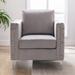 Velvet Accent Chair Tufted Button Club Chair with Nailheads Modern Casual Single Sofa Arm Chair with Steel Legs for Living Room