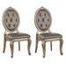 Keplinger Grey and Antique Silver Tufted Back Side Chairs (Set of 2)