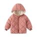 Toddler Babys Boys Girls Thick Warm Hooded Coat Winter For Babys Clothes Coat Jacket Outwear Solid Colour Pink 120