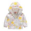 Toddler Boys Girls Casual Jackets Printing Cartoon Hooded Outerwear Zipper Coats Long Sleeve Windproof Coats Yellow 120