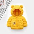 Gubotare Coat for Kids Boys Children Kids Toddler Baby Boys Girls Long Sleeve Cute Cartoon Animals Winter Solid Coats Yellow 4-5 Years