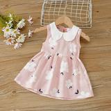 Whlbf Kids Clothing Clearance Toddler Kids Baby Girls Fashion Cute Sleeveless Doll Collar Flower Print Vest Dress Princess Dress