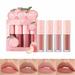 Lipstick for Women Velvet Lip Glaze Set Non Fading Non Stick Cup Fruit Makeup Lip Gloss Four Mini Sets Non Stick Cup Fruit Set Lip Gloss Easy To Color Liquid Lipstick Long Lasting Lipstick Paste B