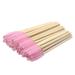 100 Pack Eyelash Mascara Wands Disposable Eco-friendly Bamboo Handle Makeup Brushes Eye Lash Extension Tool Kit Pink