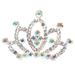 Crowns Kids Artificial Diamonds Hair Ornaments Girls Hair Comb Hair Accessories (White)