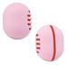 2 pack Makeup Sponge Holder Double-sided Stripe Vented Silicone Beauty Blender Holder for Travel Shatterproof Make Up Sponge Travel Case for All Sponges Sanitary Reuse Easy to Carry Pink