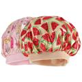 2pcs Kids Night Printing Night Hat Sleeping Satin Head Cover Bathing Shower for Home Travel
