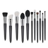 11 Pcs Professional Goat Hair Makeup Brushes Set Wooden Handle Makeup Brushes Blending Brush Face Powder Blush Eye Shadows Concealers Brushes (T-11-005)