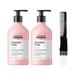 L Oreal SerieExpert Resveratrol Vitamino Color Radiance System Shampoo (16.19 oz) with SLEEKSHOP Teasing Comb Pack of 2