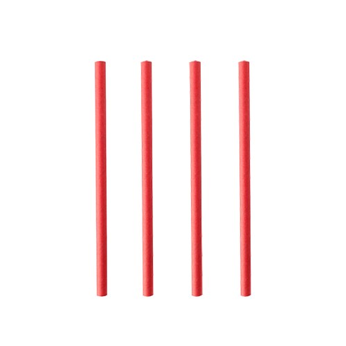 PAPSTAR 1600 Cocktail Trinkhalme, Papier Ø 7 mm · 15 cm rot Image