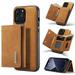 K-Lion 2-in-1 Detachable Wallet Case for iPhone 11 Pro Premium Leather Full Protection Anti-Fall Shockproof Case Soft TPU Multi Crad Slots Kickstand Auto-Magnet Function Cover brown