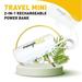 Travel Mini 2-in-1 White Phone Charger: 5000mAh for Electronic Devices