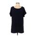 Calvin Klein Casual Dress - Mini Scoop Neck Short sleeves: Blue Dresses - Women's Size Medium