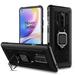 For OnePlus 8 Pro Carbon Fiber Protective Case with 360 Degree Rotating Ring Holder