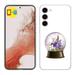 TalkingCase Slim Phone Case Compatible for Samsung Galaxy S23+ Plus 2023 Crystal Flower Snow Print w/ Tempered Glass Screen Protector Lightweight Flexible USA