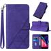 Compatible for iPhone SE 2022 Case Wallet iPhone 8 Case iPhone 7 Case iPhone SE 2020 Case iPhone 6/6S Case [Kickstand][Wrist Strap][Card Holder Slots] PU Leather Protective Folio Flip Cover (Purple)