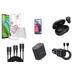 Accessories Bundle for Motorola Moto G Stylus 5G 2023 - Flexible TPU Shockproof Protection Case (Purple Heart Flower) Screen Protector Earbuds Car Charger Wall Charger USB Cables (3ft 6ft 10ft)