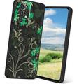 Dark-green-grunge-Gothic-floral-glossy Phone Case Degined for Samsung Galaxy A32 5G Case Men Women Flexible Silicone Shockproof Case for Samsung Galaxy A32 5G