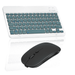 Rechargeable Bluetooth Keyboard and Mouse Combo Ultra Slim Full-Size Keyboard and Mouse for ASUS E410MA-CP1S-CA Laptop and All Bluetooth Enabled Mac/Tablet/iPad/PC/Laptop -Pine Green with Black Mouse