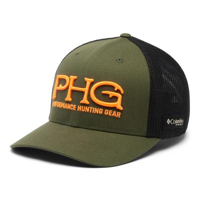 Men's Columbia Olive/Black PHG Antlers Mesh Flex Hat