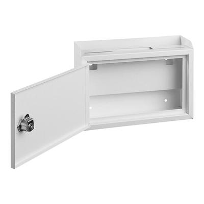 ADIRoffice 9 13/16" x 3 3/8" x 7 1/2" White Steel Wall Mounted Multi-Purpose Suggestion Box with Suggestion Cards ADI631-02-WHI-PKG