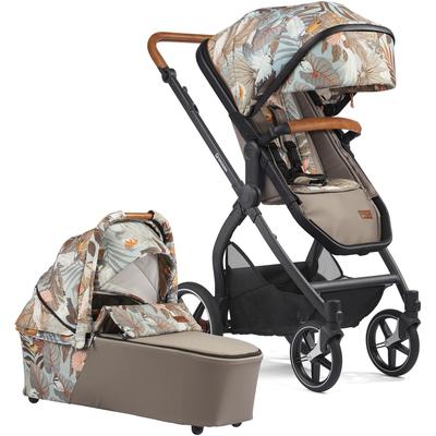 Kombi-Kinderwagen GESSLEIN "FX4 Soft+ mit Aufsatz Life, schwarz/cognac, sand", Baby, beige (sand), Kinderwagen, mit Babywanne C3 und Babyschalenadapter