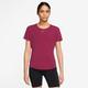 Trainingsshirt NIKE "DRI-FIT UV ONE LUXE WOMEN'S STANDARD FIT SHORT-SLEEVE TOP" Gr. S (36), rot (noble red, reflective silv) Damen Shirts kurzarm