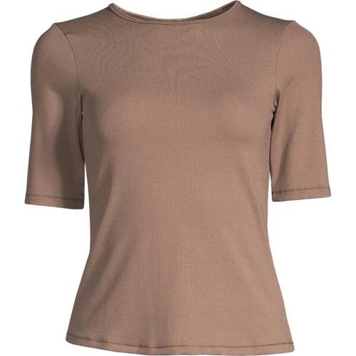 CASALL Damen Shirt Rib Tee, Größe 42 in Braun