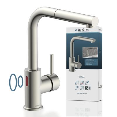 Spültischarmatur SCHÜTTE "VITAL", silber (edelstahloptik), B:6cm H:31,5cm T:27,5cm, Zink, Armaturen Image