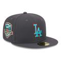 Men's New Era Graphite Los Angeles Dodgers Print Undervisor 59FIFTY Fitted Hat