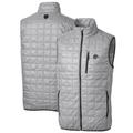 Men's Cutter & Buck Gray Boise State Broncos Big Tall Rainier PrimaLoft Eco Full-Zip Puffer Vest