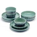 Mikasa Osborne 9-Pc Dinnerware Bowl Set, Stoneware, Service For 3, Gray Ceramic/Earthenware/Stoneware in Blue/Gray | 10.5 W in | Wayfair 5306322