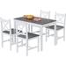 Winston Porter Loreta 5 - Piece Dining Set, Modern Rectangular Table & Chairs for Kitchen, Space-Saving Wood in Gray | Wayfair