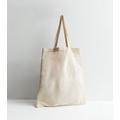 Cream Heart Print Canvas Tote Bag New Look