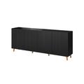 Buffet bas contemporain 200 cm noir