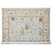 Shahbanu Rugs Light Blue and Ivory Hand Knotted Oushak Inspired Supple Collection Soft and Plush Oversized Rug (12'0" x 14'10")