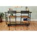 Vino Vintage Cart 64" Wide Bar Table with 2 Shelves