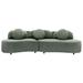 103.9" Modern Living Room Sectional Sofa in Green Lamb Velvet-Plush Upholstered Couch for Home or Office, Beige