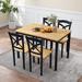 5-Piece Dining Table Set Home Kitchen Table and Chairs Industrial Wooden Dining Set with Metal Frame and 4 Chairs