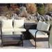Modern Outdoor Sectional Sofa Set with Storage Box and Coffee Table