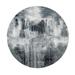 Shahbanu Rugs Gray-Black Abstract Design Wool and Silk Hand Knotted Round Oriental Rug (6'2" x 6'2") - 6'2" x 6'2"