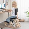 Gymax Ergonomic Kneeling Chair Upright Posture Velvet Support Chair